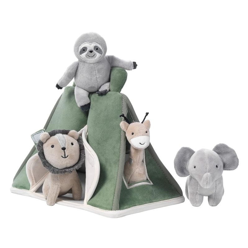 Photo 1 of Lambs & Ivy Interactive Plush Safari/Jungle Green Tent with Stuffed Animal Toys