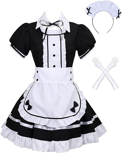 Photo 1 of Colorful House Women's Cosplay French Apron Maid Fancy Dress Costume, MEDIUM