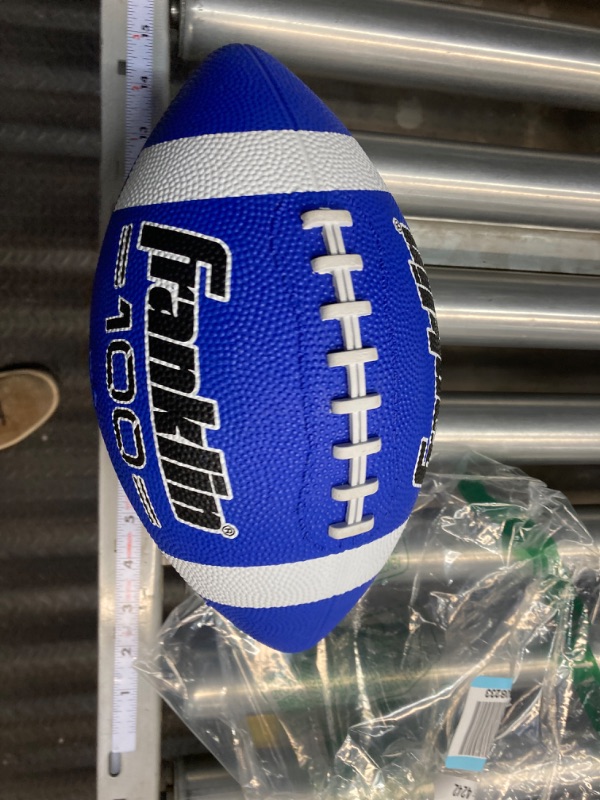 Photo 2 of Franklin Sports Kids Junior Football - Grip-Rite 100 Youth Junior Size Rubber Footballs - Peewee Kids Durable Outdoor Rubber Footballs - Single + 6 Bulk Packs with Inflation Pump