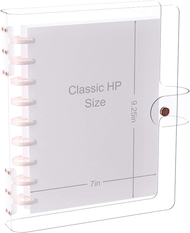 Photo 1 of Clarity Transparent See Through Clear PVC Planner Personal Organizer Binder Cover (Discbound - Rosegold, Compatible with Classic HP)