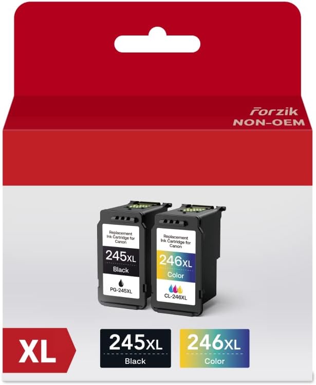 Photo 1 of 245XL 246XL Ink Cartridge for Canon PG-245XL CL-246XL, Compatible with Canon Pixma MX490 MX492 TS3100 TS3300 TS3320 TR4500 TR4520 Printer