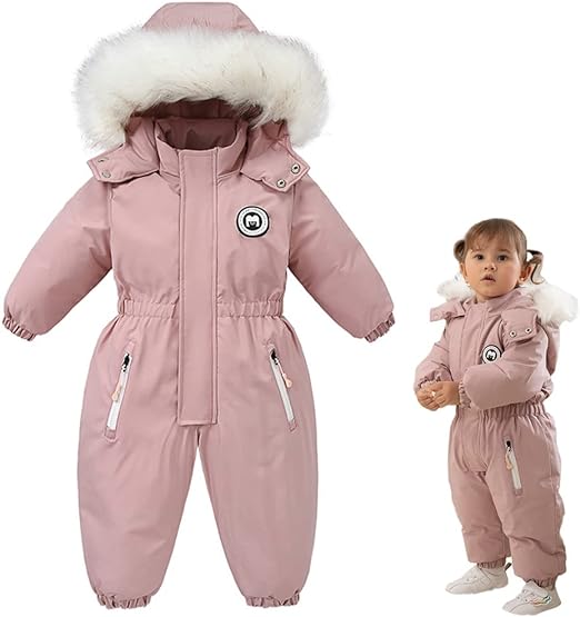 Photo 1 of XIFAMNIY Boys and Girls One Piece Snowsuits Overalls Ski Suits Winter Waterproof Coats Jumpsuits for Baby Toddler 2T-5T