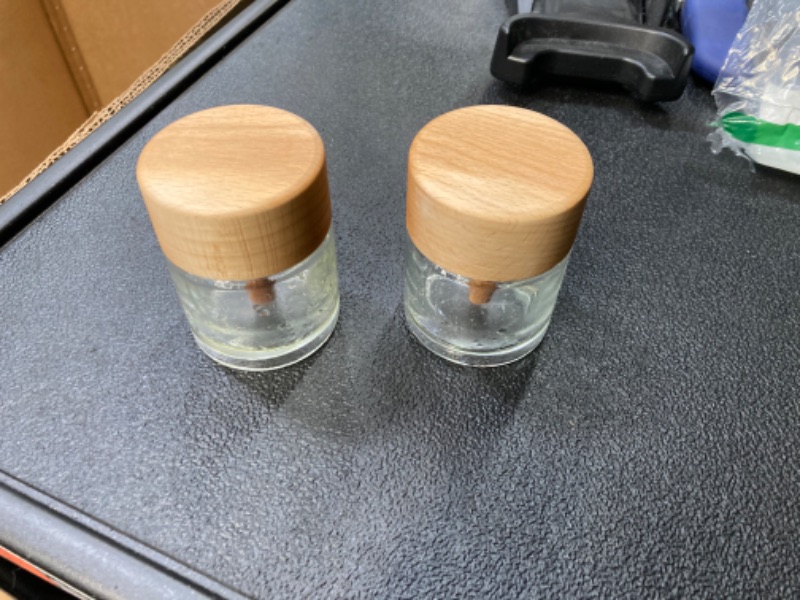 Photo 2 of 2pcs Bottle Aroma Diffuser Bottle Glass Diffuser Bottles Refillable Fragrance Diffuser Jars Wood White Diffuser Bottle Empty Diffuser Vase Empty Diffuser Bottle