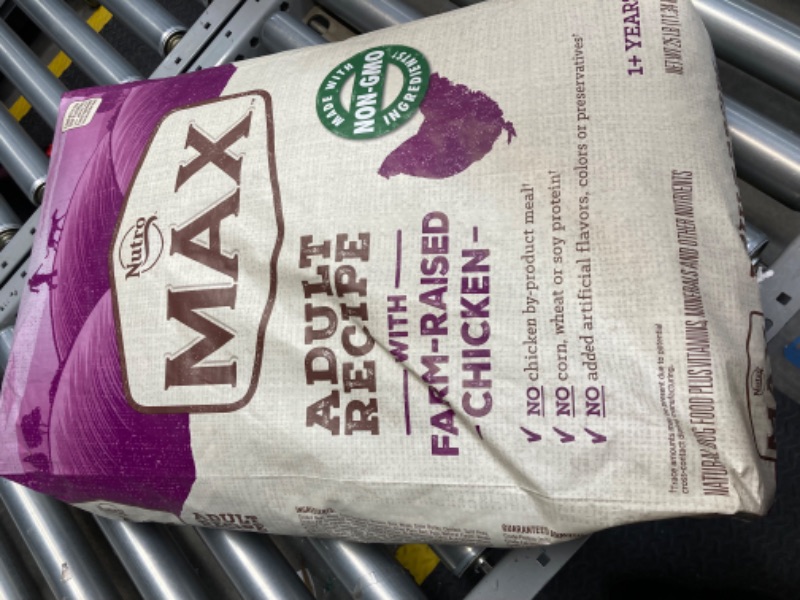 Photo 3 of  best by: mayo 07 ,2024 NUTRO MAX Adult Recipe Dry Dog Food With Farm Raised Chicken, 25 LB Bag Adult 25 lb.