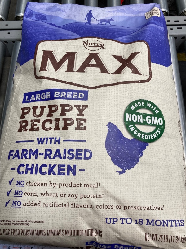 Photo 3 of  best by: 21 may , 2024 NUTRO MAX Large Breed Puppy Recipe Dry Dog Food With Farm-Raised Chicken, 25 LB Bag Puppy 25 Pounds