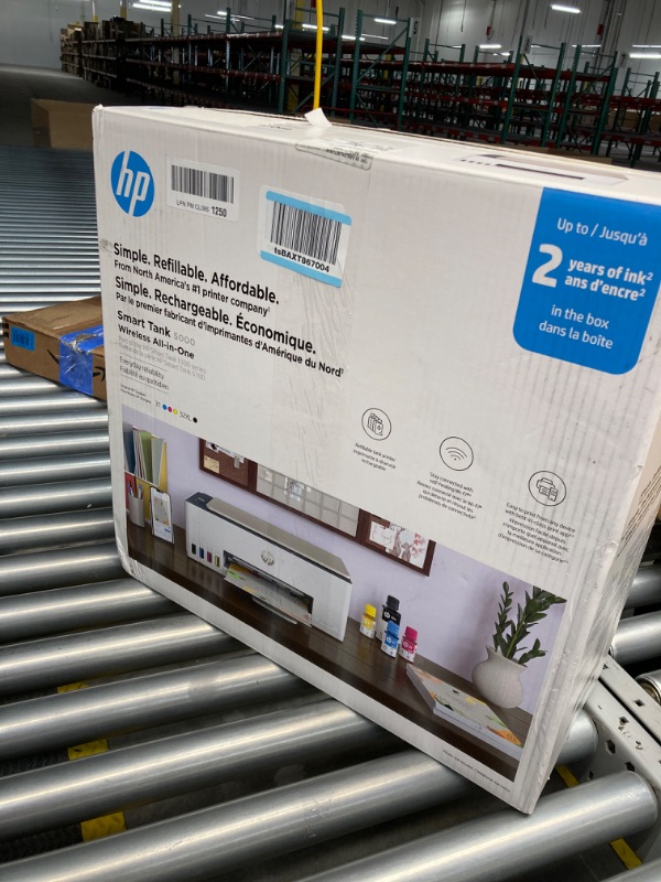 Photo 2 of HP Smart Tank 5000 Wireless All-in-One Ink Tank Printer with up to 2 years of ink included, mobile print, scan, copy, white, 17.11 x 14.23 x 6.19