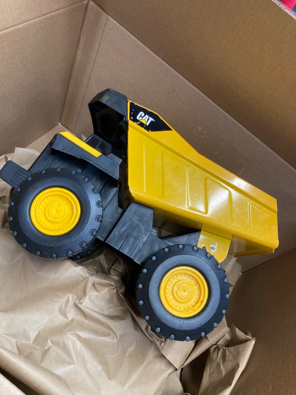 Photo 3 of CAT Construction Toys, CAT Dump Truck Toy Construction Vehicle – 10" Plastic Action Vehicle with Articulated Buckets for Indoor & Outdoor Play. Ages 3+