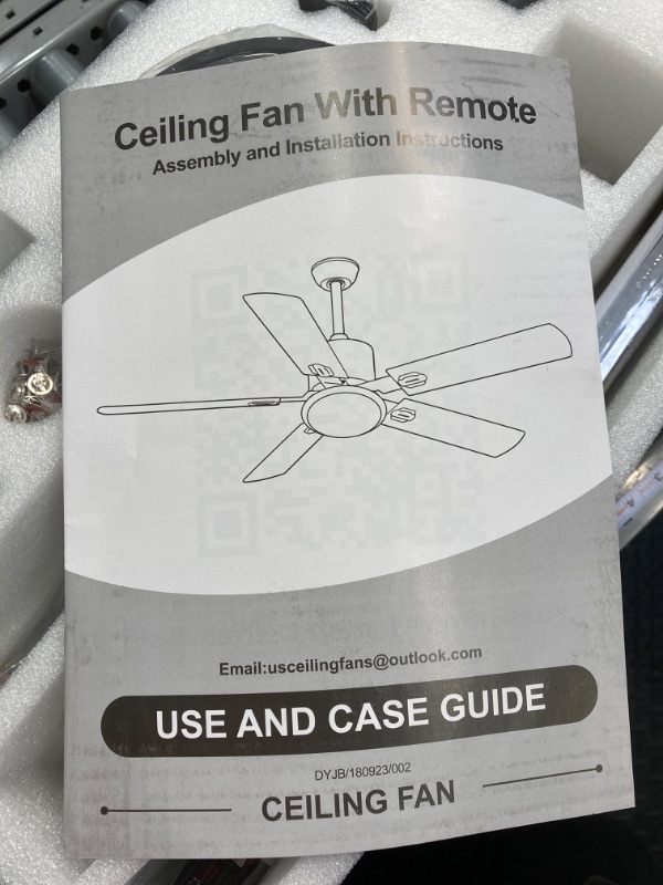 Photo 2 of BECLOG Ceiling Fan with Remote Control, Ceiling Fans 52" Outdoor/Indoor with 6 Speeds Reversible DC Motor Ceiling Fans No Lights Modern Black for Kitchen, Bedroom, Living Room, Farmhouse, Patios 52 Inch Type 13