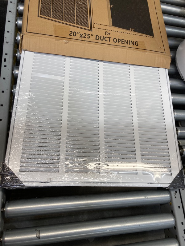 Photo 2 of 20"W x 25"H [Duct Opening Measurements] Steel Return Air Filter Grille [Removable Door] for 1-inch Filters | Vent Cover Grill, White | Outer Dimensions: 22 5/8"W X 27 5/8"H for 20x25 Duct Opening Duct Opening style: 20 Inchx25 Inch