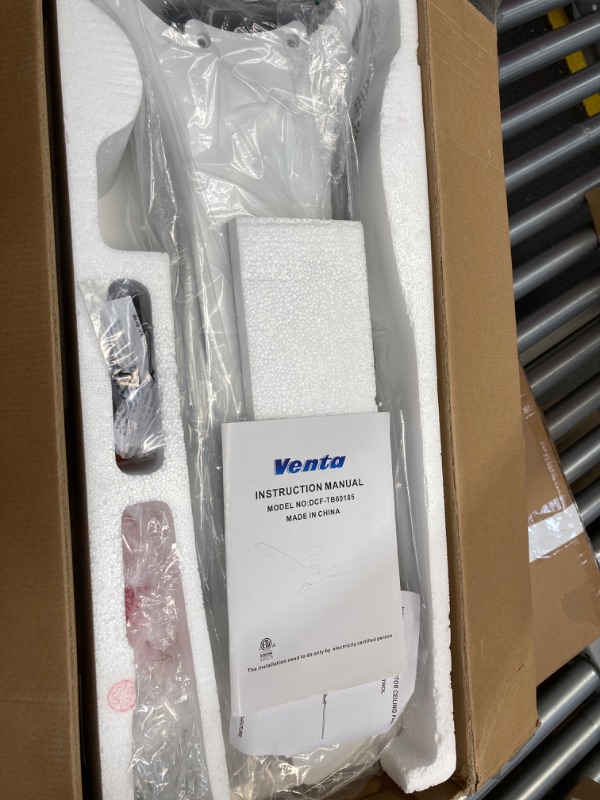 Photo 2 of ***MISSING MANUAL*** Harmony DC 52” Ceiling Fans with Lights Remote Control, Moisture Proof ABS 3 Blades White Ceiling Fan, Reversible DC Motor 6-Speed, Quiet Fans for Bedroom, Indoor Outdoor Ceiling Fans for Patios by Venta 52 inches White