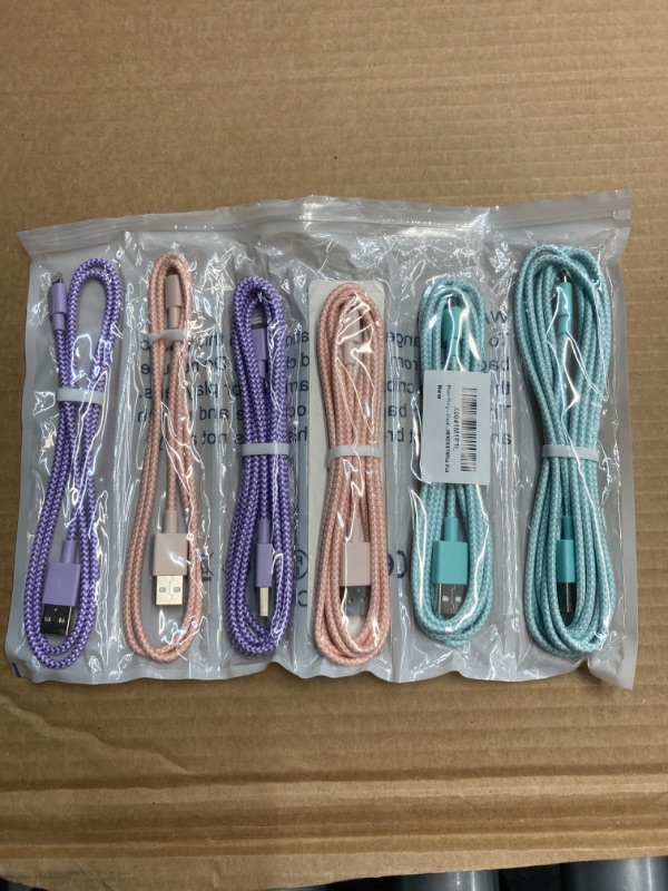 Photo 2 of iPhone Charger 6Pack (3/3/6/6/6/10 FT) Apple MFi Certified Fast Charging Lightning Cable High Speed Transfer iPhone Charger Cord Compatible iPhone 14/13/12/11 Pro Max/XR/XS/X/8/7/6Plus iPad Multicolored