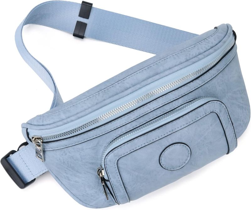 Photo 1 of Fanny Pack for Women, Fashion Cross Body Belt bag Vegan Leather Waist Pack with Adjustable Strap 