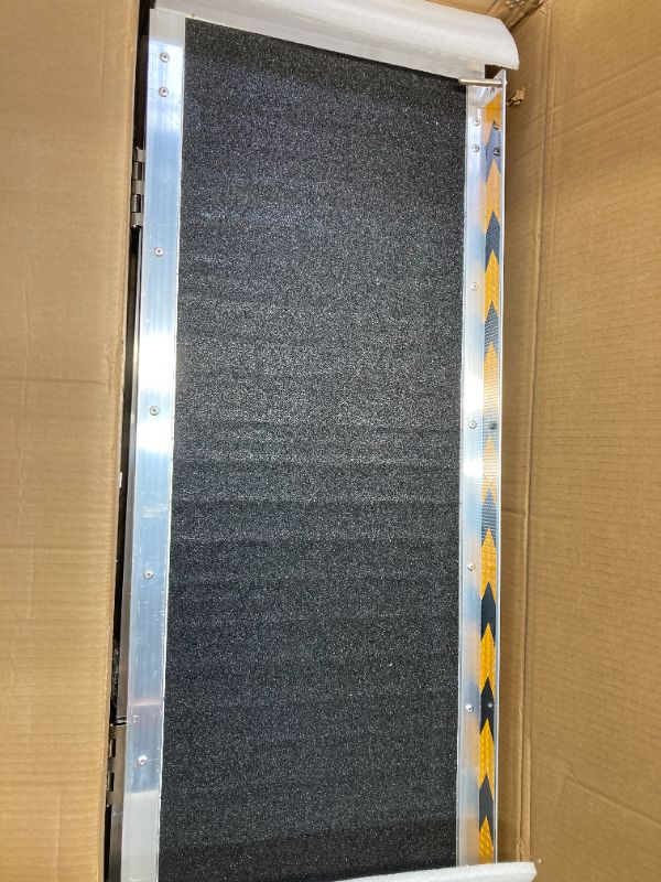 Photo 4 of Candockway 6FT Portable Wheelchair Ramps Holds Up to 800 lbs Lightweight Threshold Folding Ramp for Doorway with 14" Wider Non-Slip Platform Handicap Ramps for Steps, Stairs, Curbs
