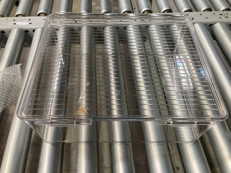 Photo 1 of mDesign Plastic Closet Storage Organizer Box Containers with Hinged Lid for Bedroom Shelves or Cabinets, Holds Shoes, Shirts, Hats, Belts, Purses, and Accessories - Ligne Collection - 4 Pack - Clear 11.3 x 13.3 x 5 Pack of 4