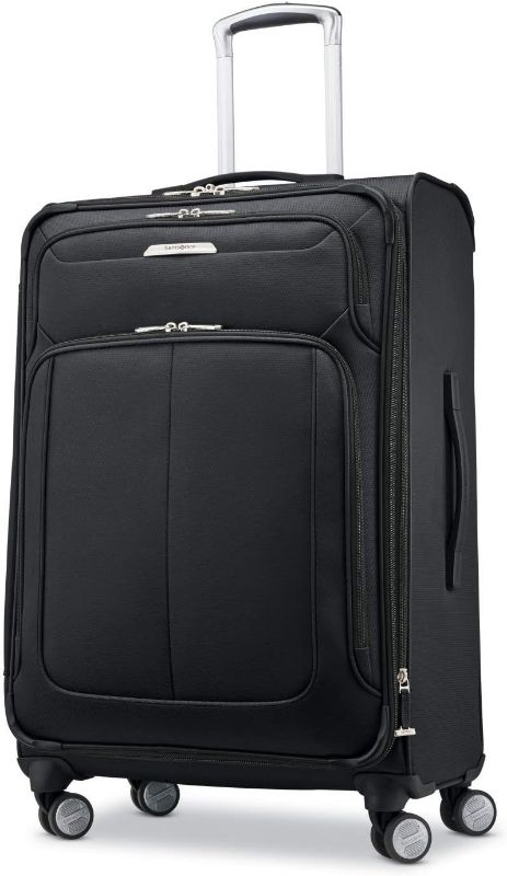 Photo 1 of Samsonite Solyte DLX Softside Expandable Luggage with Spinner Wheels, Midnight Black, Checked-Medium 25-Inch