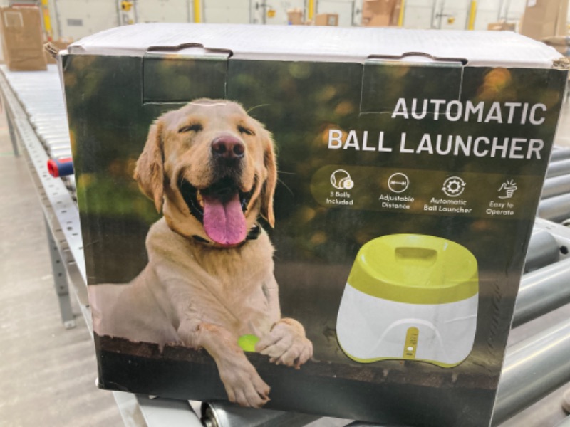 Photo 4 of Dog Automatic Ball Launcher, Indoor/Outdoor Small Dog Ball Launcher with Free 9 PCS Balls, Work 4~5 Hours on Full Charge Three-Speed Control Interactive Dog Fetch Machine Toy for Small Dogs