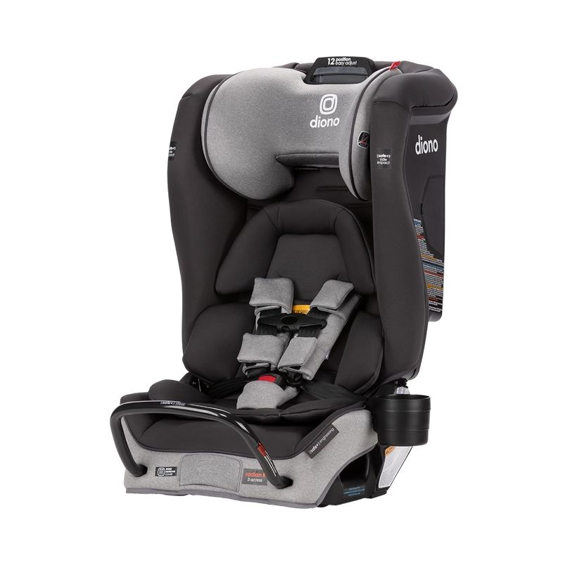 Photo 1 of Diono Radian 3RXT SafePlus, 4-in-1 Convertible Car Seat, Rear and Forward Facing, SafePlus Engineering, 3 Stage Infant Protection, 10 Years 1 Car Seat, Slim Fit 3 Across, Gray Slate