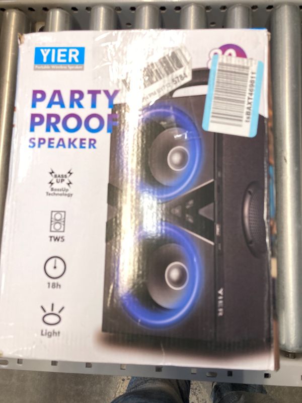 Photo 2 of YIER Bluetooth Speakers, Wireless TWS Portable Bluetooth Speaker with Lights,100dB Loud Bluetooth Speaker with Subwoofer 80W Stereo Sound, Bassup Technology,18-Hour Playtime for Outdoor Party Garden