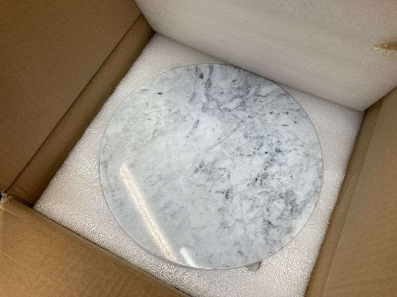 Photo 3 of EVERBBKING 12‘’ Marble Lazy Susan Turntable Rotating Serving Plate Organizer