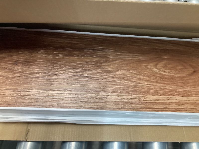 Photo 1 of Art3d 36-Pack 54 Sq.ft Peel and Stick Floor Tiles Vinyl Plank Flooring Wood Look, Adhesive and Waterproof Tile Sticker for Bedroom, Living Room, Kitchen, RV in Cmael 36 x 6 x 0.1 inches Rosewood 36