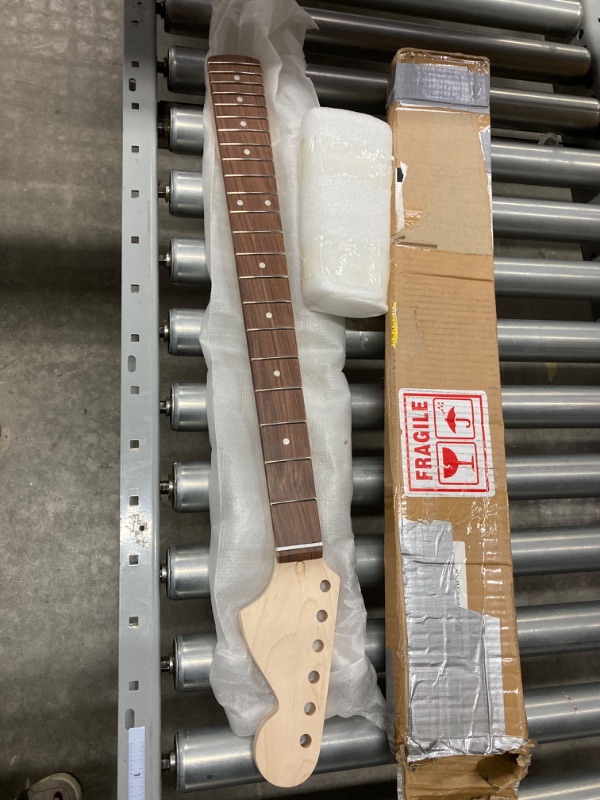 Photo 2 of Electric Guitar Neck 22 Frets 27 Inch Canada Maple Rosewood Fretboard Long Baritone Unfinished Neck Replacement (Dots Inlay)