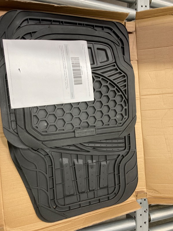 Photo 1 of AmazonBasics 4 Piece Heavy Duty Floor Mat - Black Black Floor Mat