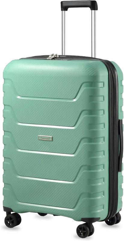 Photo 1 of LUGGEX 24 Inch Luggage with Spinner Wheels - Polypropylene Lightweight Luggage Expandable - High Bounce, Ultra-light Elegance (Green Suitcase)