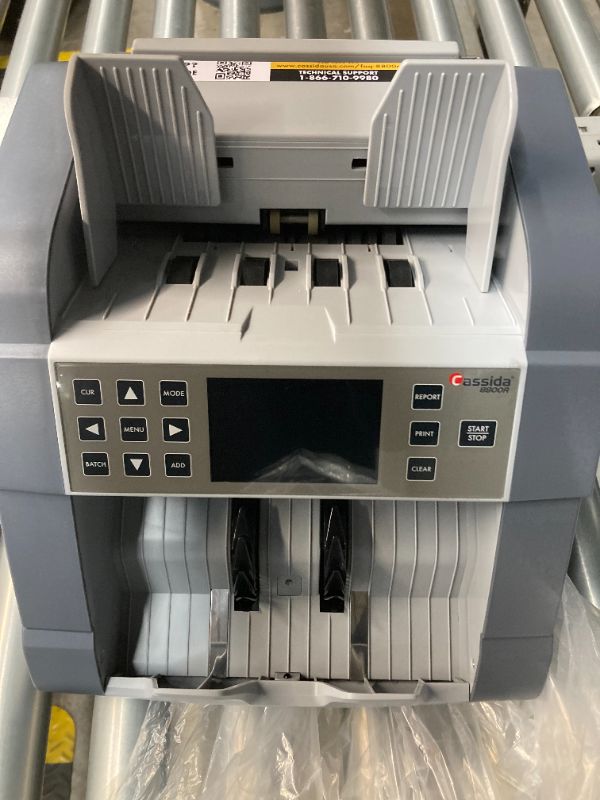 Photo 1 of Cassida 8800R USA Premium Bank-Grade Mixed Denomination Money Counter Machine, Advanced Counterfeit Detection, Multi-Currency, 3-Year Warranty, Includes External Display, Printing Enabled