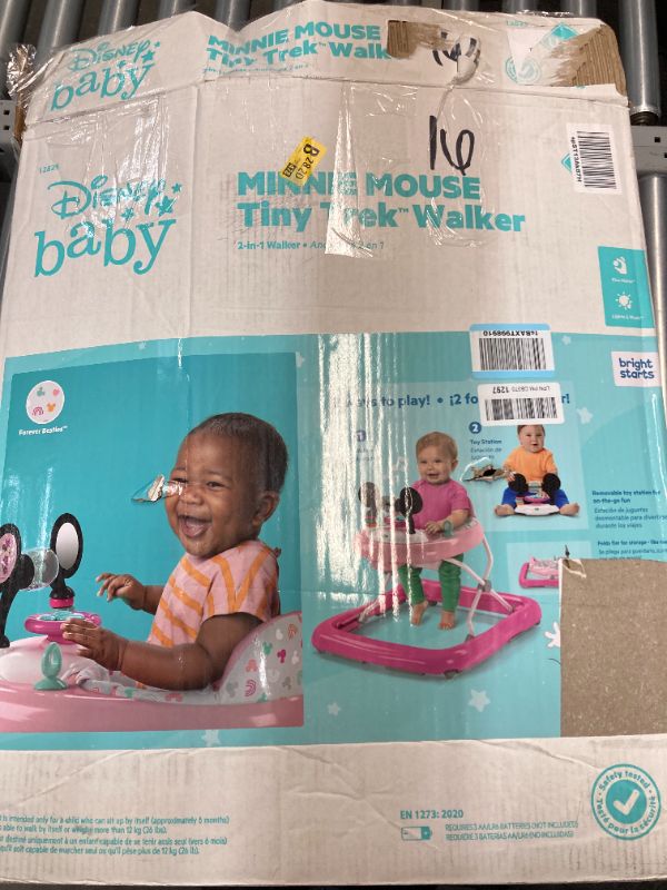 Photo 7 of Disney Baby Minnie Mouse 2-in-1 Forever Besties Baby Walker - Easy Fold Frame and Removable Toy Station, Age 6 Months+ Minnie Forever Besties