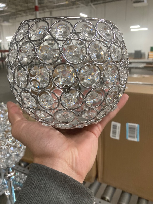 Photo 1 of 4 Packs Crystal Candle Holders Centerpieces Table Decorations, Crystal Tea Lights Candelabras, Centerpiece Table Mirror Tray, for Vase Decoration, Wedding...
