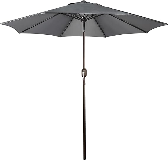 Photo 1 of Blissun 9' Outdoor Patio Umbrella, Outdoor Table Umbrella, Yard Umbrella, Market Umbrella with 8 Sturdy Ribs, Push Button Tilt and Crank
