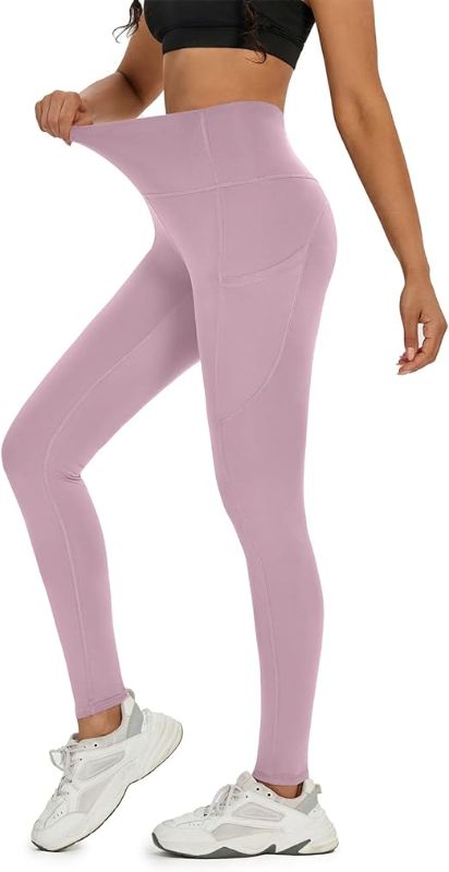 Photo 1 of Women' s High Waist Yoga Pants Tummy Control Workout Running Lounge Yoga Leggings for Women with Side Pockets
