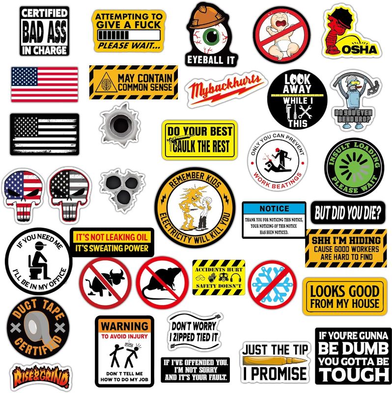 Photo 1 of 5PKS 150 PCS Hard Hat Stickers (Dirty) for Tool Box, Helmet, Funny Stickers for Adults, Prank Meme Vinyl and Waterproof Decals for Mechanics, Electricians, Union, Oilfield, Military, Construction, Welders
