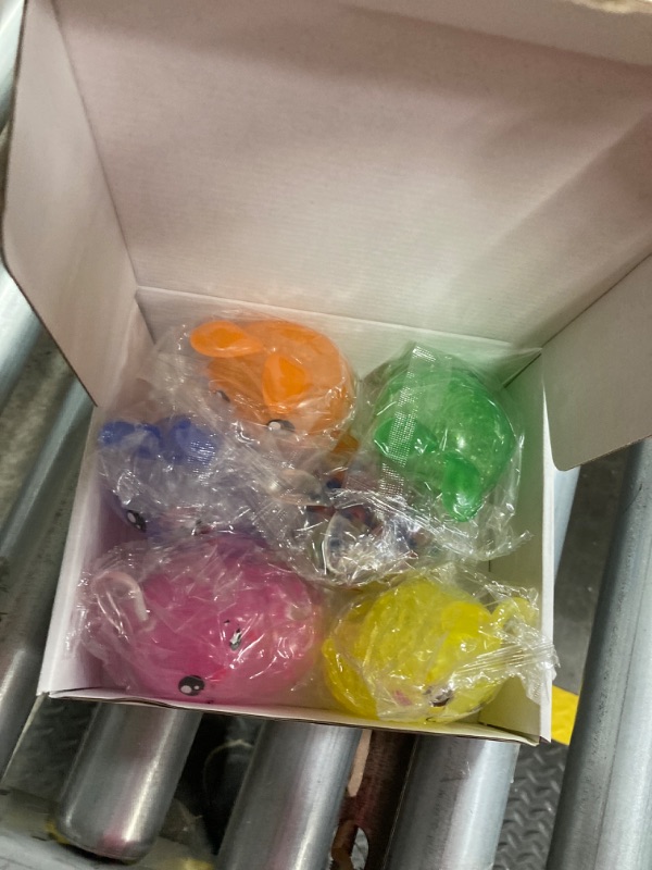 Photo 1 of 6 Pack Easter Bunny Stress Balls, Colorful Squeeze Balls Squishy Fidget Toys Easter Basket Stuffers for Relieve Anxiety, Autistic, ADHD Rabbit