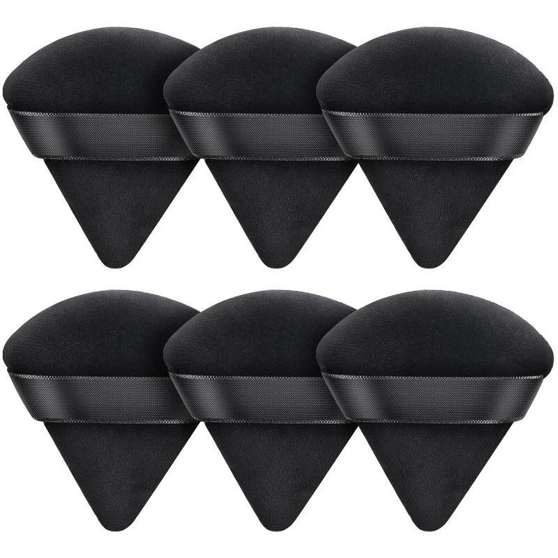 Photo 1 of 11pk AMMON 6 Pcs Powder Puff Black Triangle Soft Makeup Powder Puff Face Makeup Sponge Puff Velour Makeup Puff Pure Cotton Powder Puff for Loose Mineral Powder...
