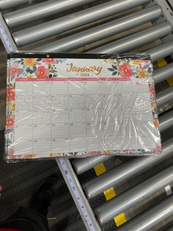 Photo 1 of 17pk 2024 Desk Calendar - Jan. 2024 - Dec. 2024, 2024 Calendar, 16.8" x 12", 12 Monthly Calendar, Desk Calendar with 2 Corner Protectors, Thick Paper, Large ruled Blocks - Floral