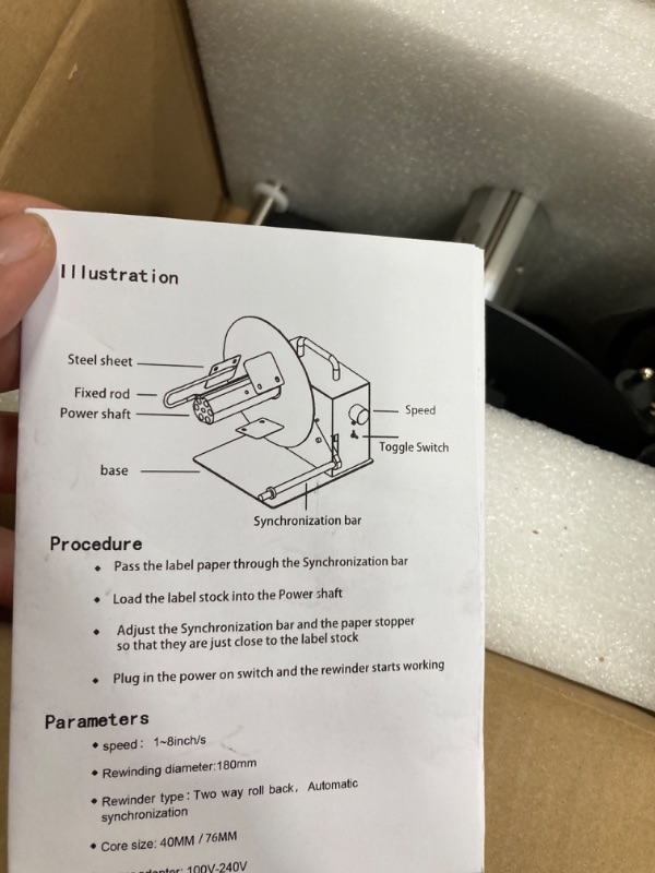 Photo 2 of AIWFL Automatic Label Rewinder 180mm Label Rewinding Machine Speed Adjustable Label Rewinder Two-Way Rewinding Label Roller Machine Synchronize with Printer (R3 Pro)