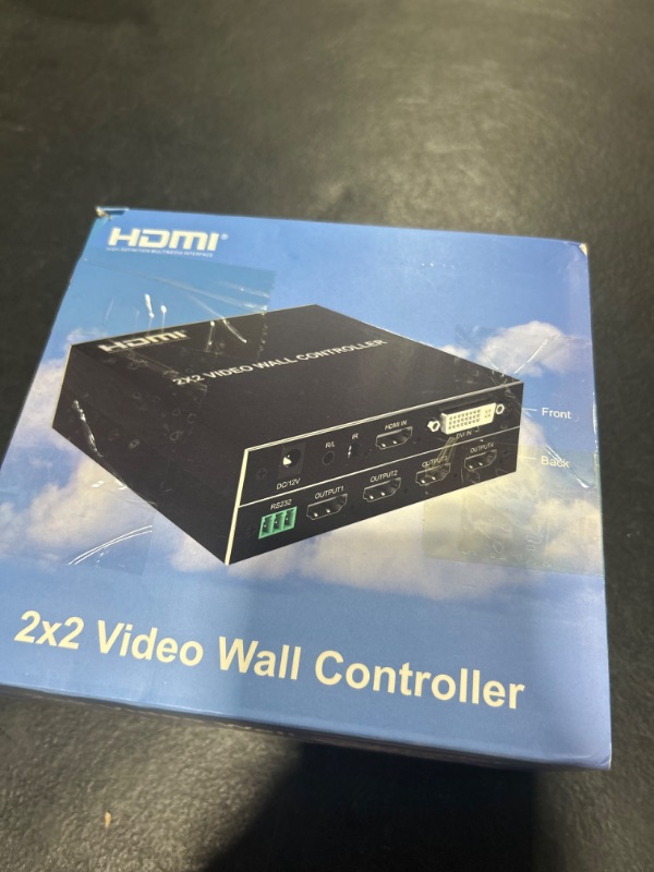 Photo 1 of Yoidesu 2x2 HDMI Video Wall Processor, Ultra HD 4 Channel DVI TV Wall Video Controller, 180° Rotating HDMI Splicing Display Processor with RS232 and IR Remote Control(US)