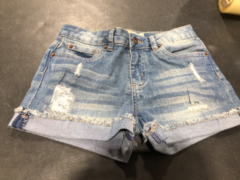 Photo 2 of Lucky Brand Girls' Cuffed Jean Shorts, Stretch Denim with 5 Pockets, Mid to High Rise Waist 12 Ronnie Ada