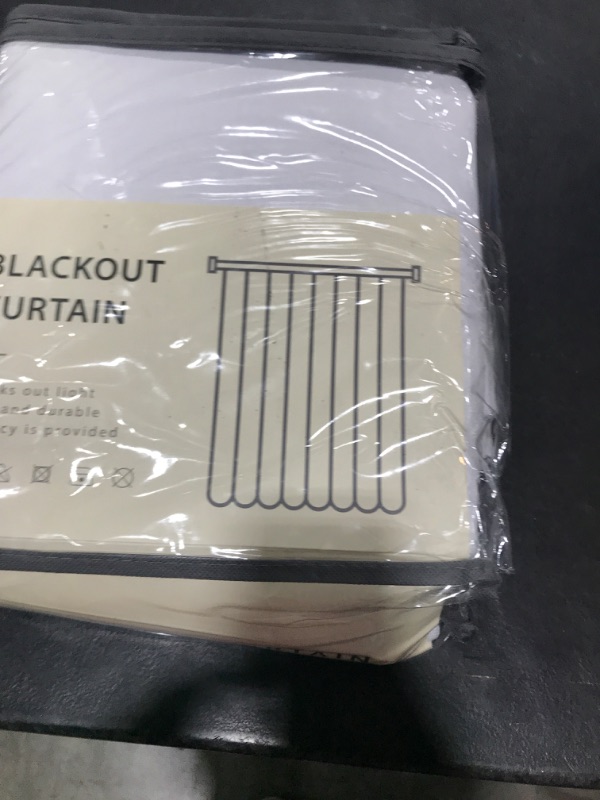 Photo 1 of 100% Blackout Shield Bright White Blackout Curtains for Bedroom 96 Inch Long 2 Panels Set, Clip Rings/Rod Pocket Linen Faux Blackout Curtains, 50 inches Wide Each Panel, Bright White Bright White 50''W x 96''L