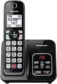 Photo 1 of Panasonic Cordless Phone with Call Block and Answering Machine, Expandable System with 1 Handset - KX-TGD830M (Metallic Black)