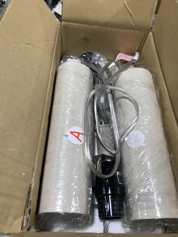 Photo 1 of PoKat 21" Farmhouse Vintage Table Lamps Set of 2 Traditional Carved Floral Bedside Lamps Nightstand Bedside Lamp for Bedroom Living Room Rustic Lamps Washed White