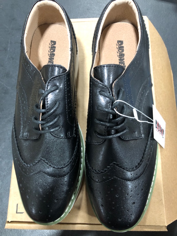 Photo 2 of DADAWEN Women's Platform Lace-Up Wingtips Square Toe Oxfords Shoe UNKNOWN SIZE 
