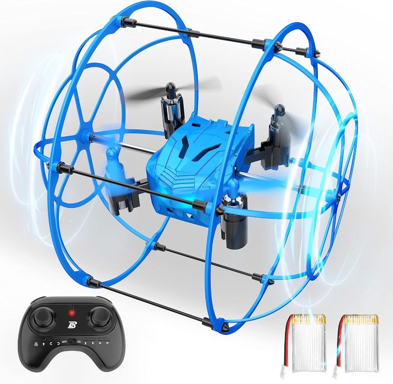 Photo 1 of BEZGAR HQ053 Remote Control Mini Drone for Kids - Remote Control Spherical Rolling Quadcopter 360 Degree Flip Christmas Birthday Gift Indoor Outdoor Toys for Boys Age 4 5 6 7 8-12 RC Drone Beginner
