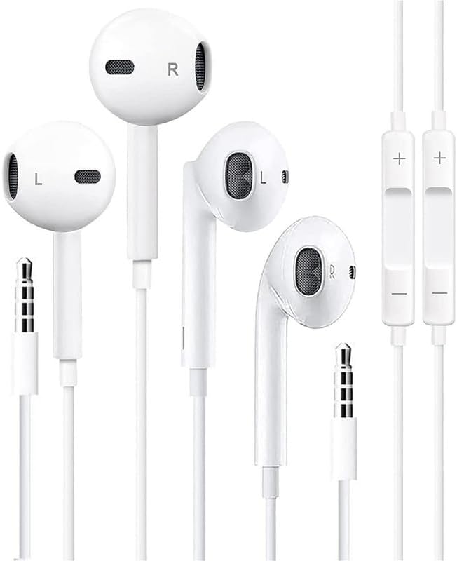 Photo 1 of 2 Pack Apple Wire Earbuds Headphones with 3.5mm Plug Earphones [Apple MFi Certified] Built-in Microphone & Volume Control Compatible with iPhone/ipad/Android/Computer and Other 3.5mm Jack Devices
