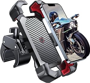 Photo 1 of JOYROOM Motorcycle Phone Mount, [1s Auto Lock][100mph Military Anti-Shake] Bike Phone Holder for Bicycle, [10s Quick Install] Handlebar Phone Mount, Compatible with iPhone, Samsung, All Cell Phone

