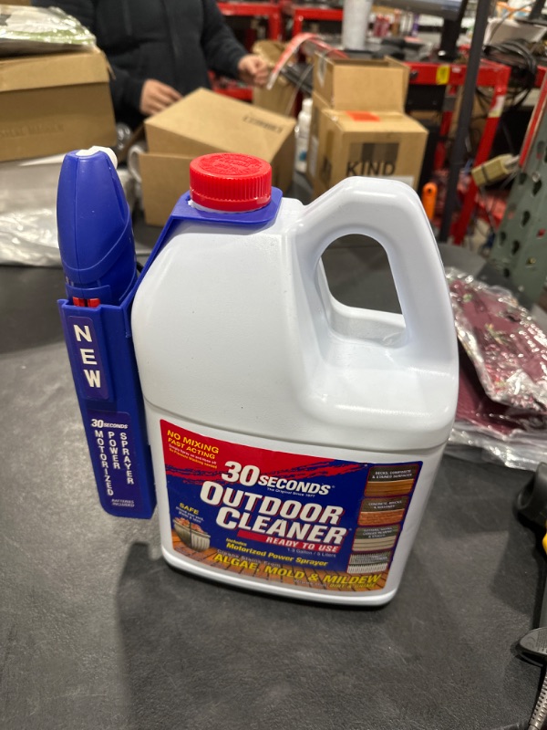 Photo 1 of 30 SECONDS Outdoor Mold & Mildew Stain Remover | Battery Powered Sprayer | Ready To Use | 1.3 Gallon 169.07 Fl Oz (Pack of 1)