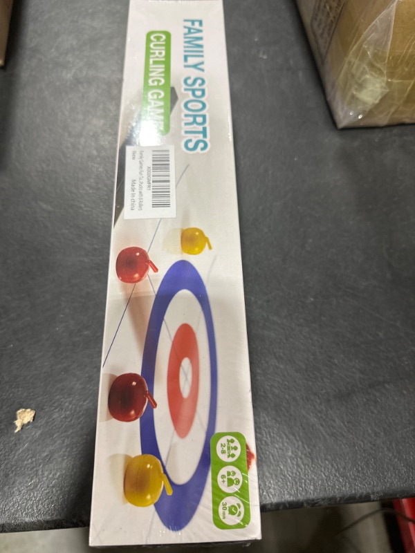 Photo 1 of Family Games Fun Tabletop Mini Curling Game Set for Kids and Adults Shuffleboard Pucks with 8 Rollers