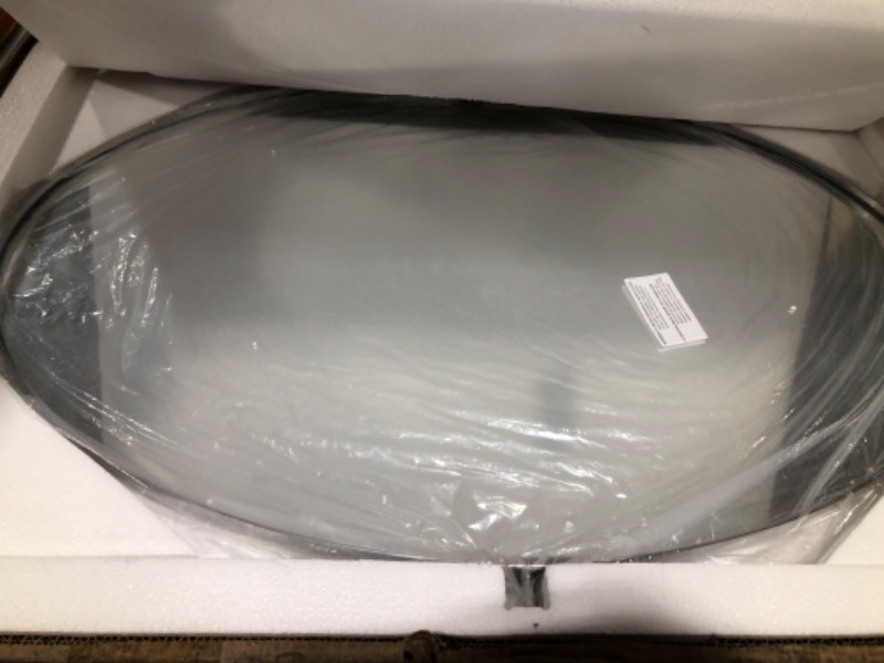 Photo 1 of ANDY STAR Oval Mirrors for Bathroom, Pivot Mirror Chrome Bathroom Mirror, 20x30’’ Chrome Oval Mirror, Tilting Bathroom Pivoting Mirror for Wall Mounted( Overall 24.33" x 30") Chrome 20'' x 30''
