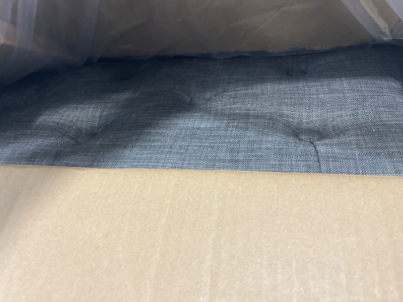 Photo 1 of 24KF Linen Upholstered Tufted Bench with Solid Wood Leg,Ottoman with my Padded Seat-Dark Gray 3-Bench Dark Gray-bench